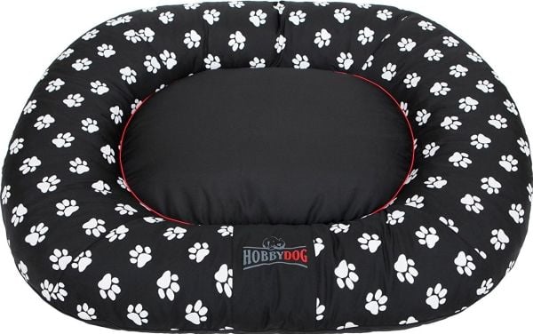 Hobbydog Ponton Prestige hundekurv - svart med poter XXXL