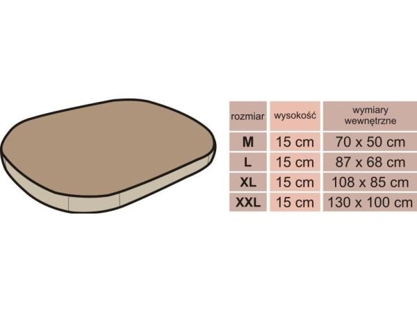 Hobbydog oval liggeunderlag mørkebrun XXL