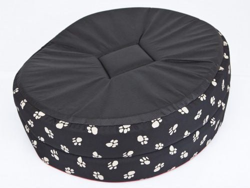 Hobbydog hundekurv i skum - Svart med poter R8