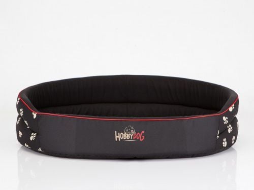 Hobbydog hundekurv i skum - Svart med poter R8