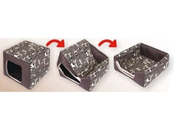 Hobbydog ligge-/hundeseng Butterfly - svart med potetrykk, R4