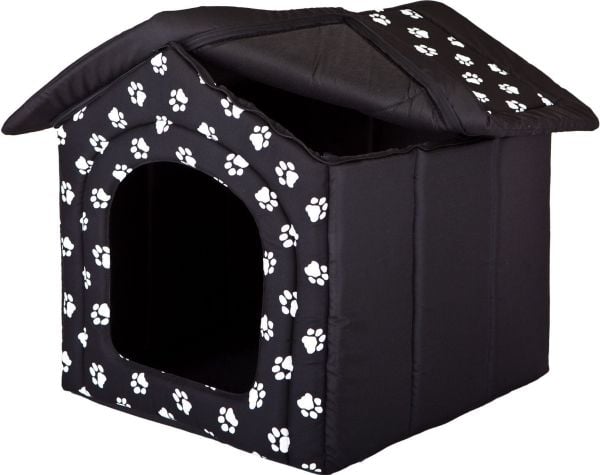 Hobbydog hundekurv med poter - svart R6