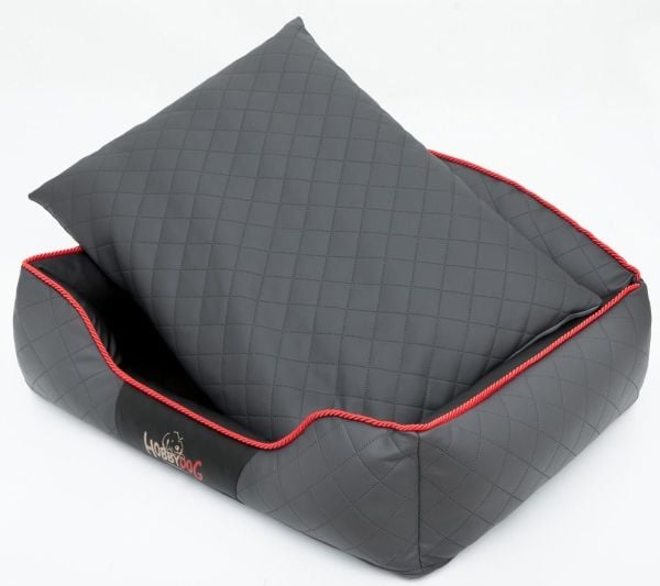 Hobbydog Elite hundeseng – grafittgrå – sorte sider XXL
