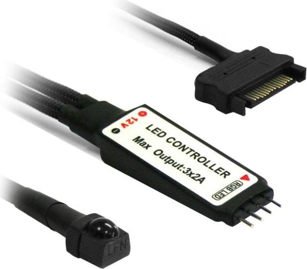 Nanoxia NXRGBC, Trådløs, Svart, Hvit, Knapper, IR Kabelfri, 12 V, 3x 2 A