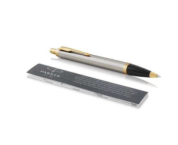 Parker IM Brushed Metal, Uttrykkbar kulepenn med hengefeste, Blå, 1 stykker, Medium