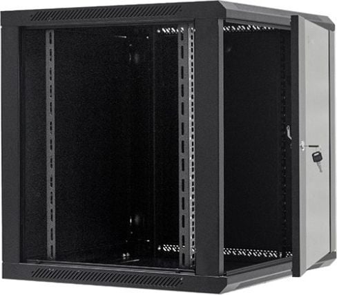 Netrack - Rack skap - veggmonterbar - svart - 12U - 19"