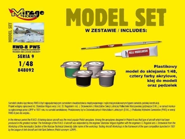 Mirage Modele RWD-8 PWS Model Kit - Fly