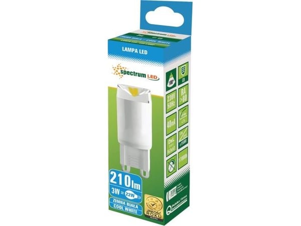 Spectrum LED G9, 230V, 3W, CW, keramisk (WOJ13064)