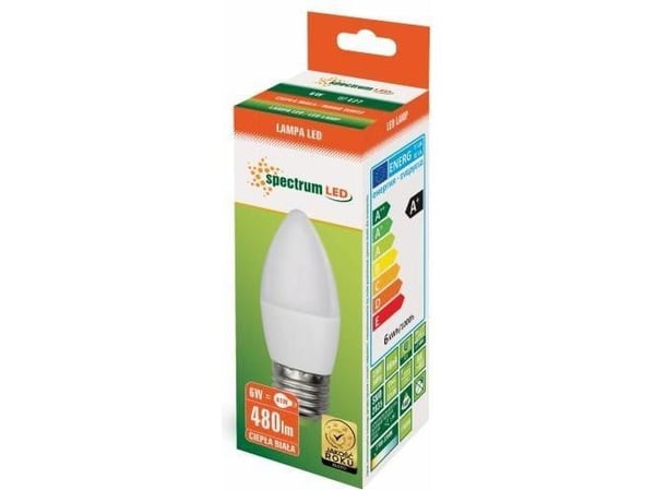 Spectrum LED Candle E27, 230V, 6W, WW (WOJ13061)