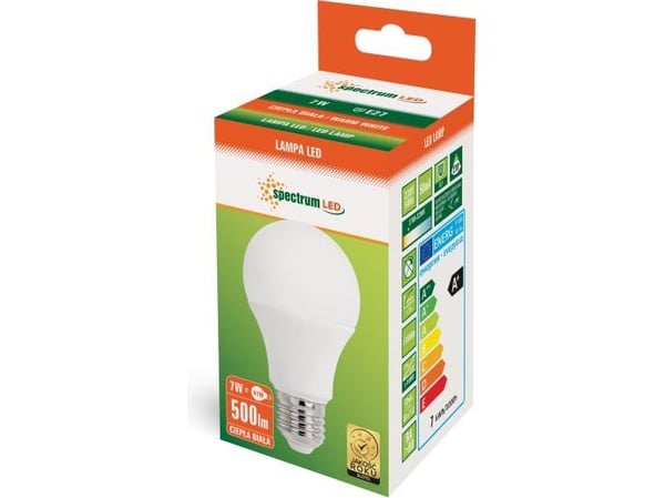 Spectrum LED GLS E-27 230V 7W WW (WOJ13900)