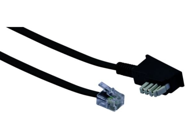 Schwaiger 6.0m RJ-11 - TAE-N, 6 m, RJ-11, TAE-N, Sort, Hankjønn, Hankjønn
