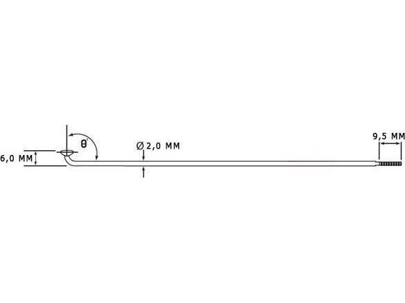 CN Spoke eiker CNSPOKE STD14 2.0-2.0-2.0 rustfritt stål 222 mm svarte + nipler 144 stk - CN-STD222C