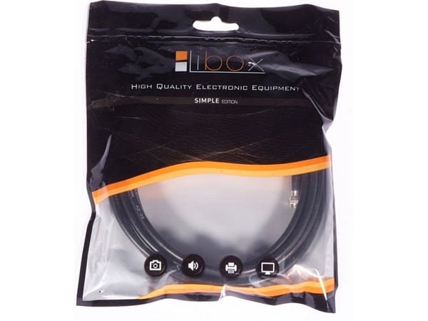 Libox antennekabel (F) 3m svart (LB0071)