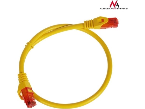 Maclean MCTV-300 Y - Koblingskabel - RJ-45 (hann) til RJ-45 (hann) - UTP - CAT 6 - innendørs, formstøpt, utendørs, uten hindringer - gul