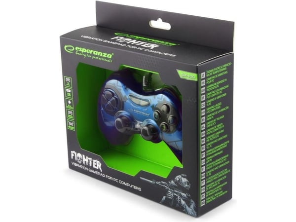 Esperanza FIGHTER - Håndkonsoll - 12 knapper - kablet - blå - for PC