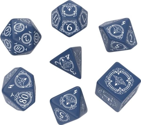 Q-Workshop terningsett - Pathfinder: Hell's Rebels - Blå og hvit