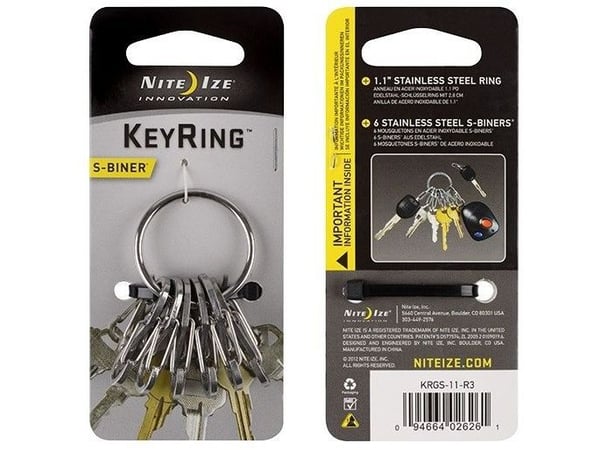 Nite Ize KeyRing, Karbinhake till nycklar, Rostfritt stål, Rostfritt stål, 22 g
