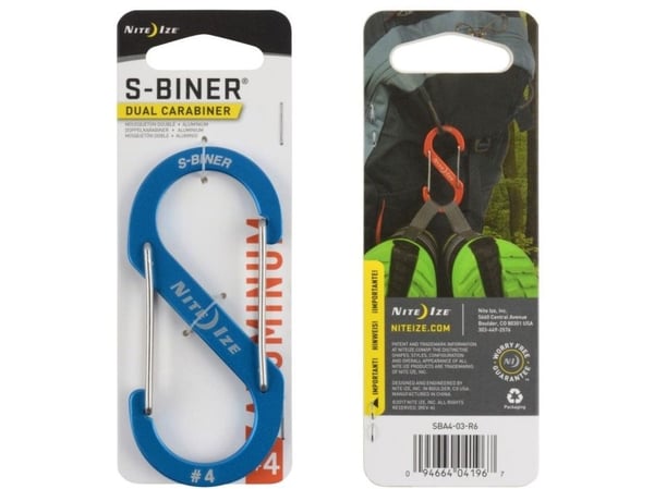 Nite Ize karabinkrok S-Biner Dual #4 aluminium blå (SBA4-03-R6)
