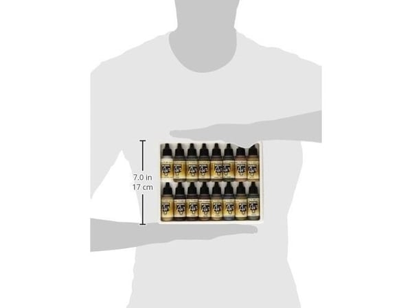 Vallejo 71.190, 17 ml, Sort, Brun, Grønn, Grå, Oliven, Rød, Umbra, Hvit, Gult, Matte, Flaske