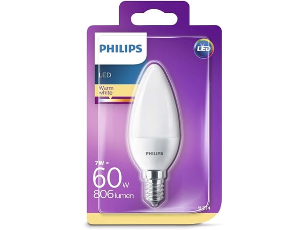 Philips Mignon og Lustre, 7 W, 60 W, E14, 806 lm, 15000 timer, Varm hvit