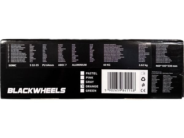 Blackwheels Adjustable Sonic skates black and white. 33-36
