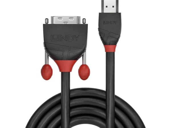 Lindy 36275, 10 m, HDMI Type A (Standard), DVI-D, Hankjønn, Hankjønn, Nikkel/gull