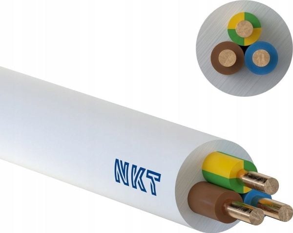 TFK YDY 3x2,5 ZO installasjonskabel rund leder 450/750V kl.1 trommel - G003036