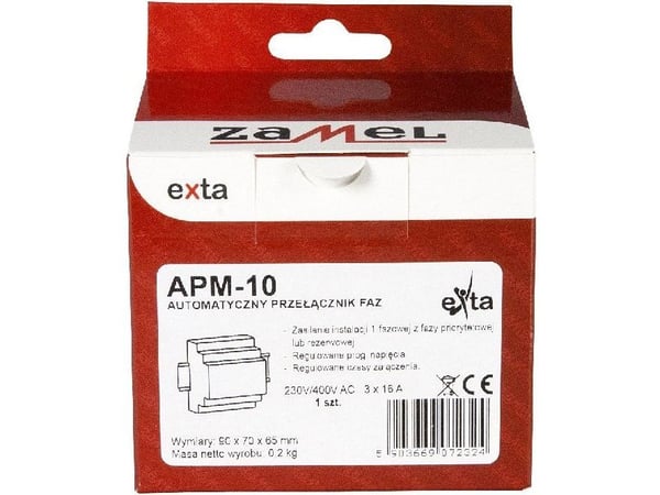 Zamel Automaattinen vaihekytkin 16A 230V/3x400V+N APM-10 (EXT10000202)