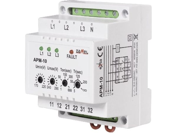 Zamel Automaattinen vaihekytkin 16A 230V/3x400V+N APM-10 (EXT10000202)