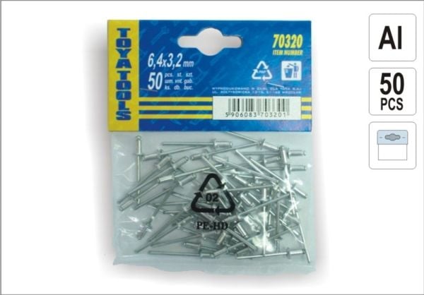 Vorel aluminium nagler 19,0x4,0 mm 50 stk 70430