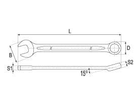 Yato 15mm yhdistelmäavain (YT-0344)