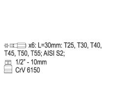 Yato YT-0416, 7 stykker, Torx, Stål