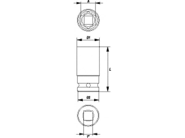 YATO 1" PITKÄ KAKSIKULMAINEN SOKKI 32mm