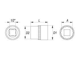 Yato YT-1271, Pistorasia, 1/2", Metrinen, 1 pää(t), 9 mm, Kromivanadiini-teräs