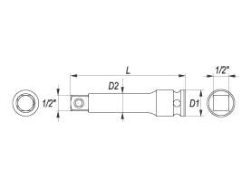 Yato Impact forlengelse 1/2" 125 mm (YT-1061)