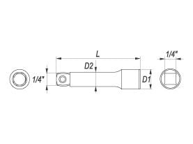 Yato Kääntyvä jatke 1/4" 76mm (YT-1434)