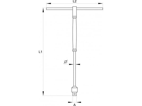 Yato T-håndtak 1/4" 310 mm (YT-1565)