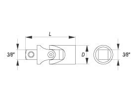 YATO kardanledd 3/8"