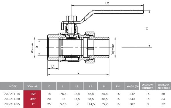 KFA Palloventtiili 1 "700-211-25