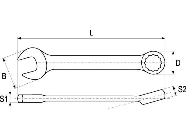 YATO KOMBINASJONSNØKKEL KORT 17mm 4910