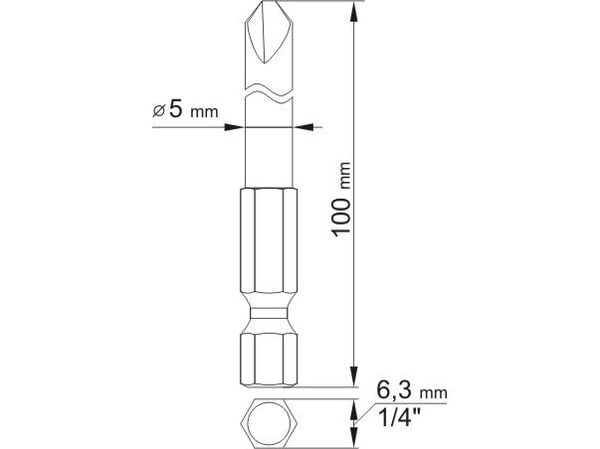Yato YT-0496, 2 stykker, Tri-Wing, 1/4, 1, 3, 100 mm