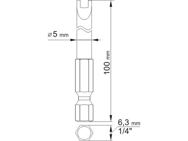 Yato YT-0498, 2 stk, skiftenøkkel, 1/4, 4,8 mm, 100 mm