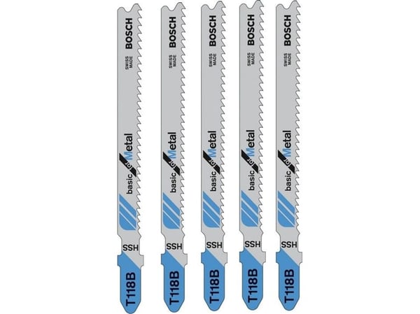 Bosch basic for Metal T 118 B - Sahanterä - metallilevyille - 5 kpl - pituus: 92 mm