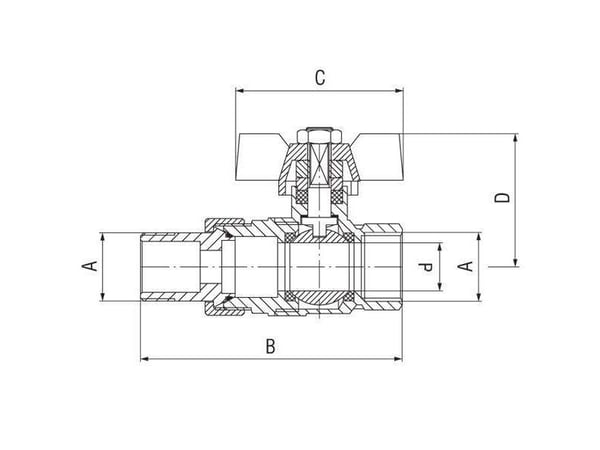 Ferro kuleventil nippel-skrue 1/2" KS1