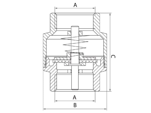 Ferro tilbakeslagsventil med lukkeelement i messing 6/4" ZZM5