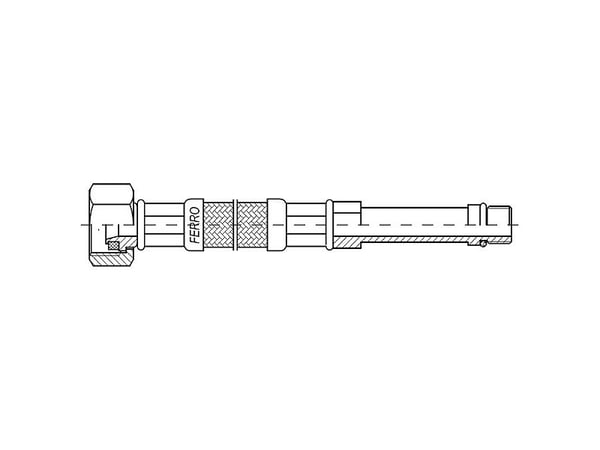 Ferro fleksible tilkoblingsslanger 3/8" 50 cm WBS14 med lang ende i ståltrådstrømpe