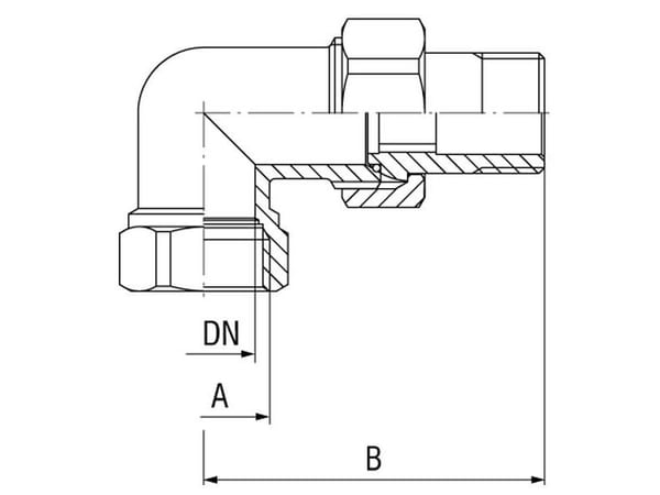 Ferro skrubenk vinkel 3/4" innvendig SGU6