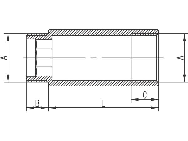 Ferro messinkinen jatkopala 1/2" 30mm P30Z