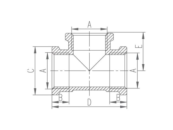 Ferro T-rördel, mässingsfärgad 1/2" T02Z