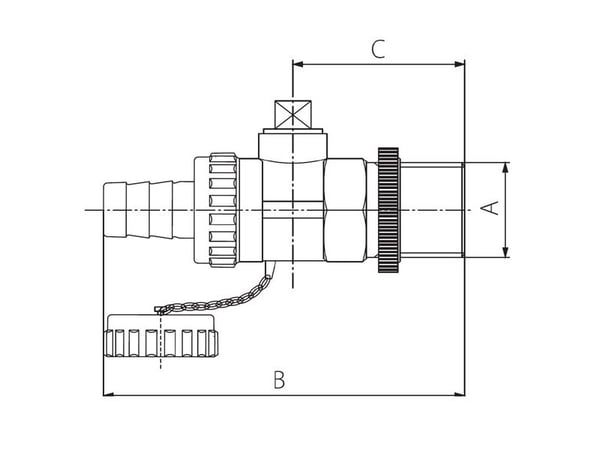 Ferro Tyhjennyspalloventtiili 1/2 "ZS1
